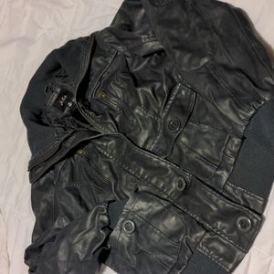 Dots Faux leather bomber jacket